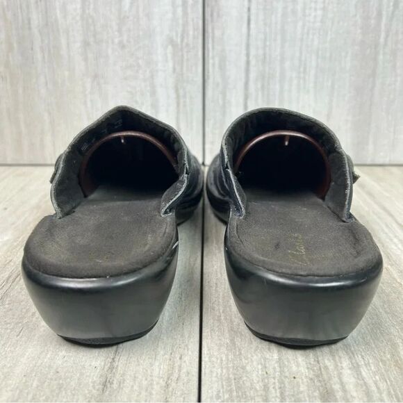 Clark’s Blue Leather Slip On Mule Comfort Clog Casual Shoes  Womens Size 6.5 - Picture 7 of 10